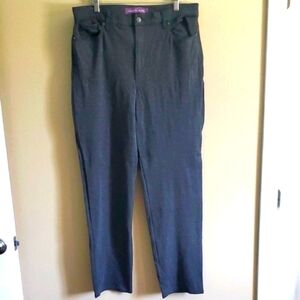 Gloria Vanderbilt Women's Dark Gray Straight Leg Pant